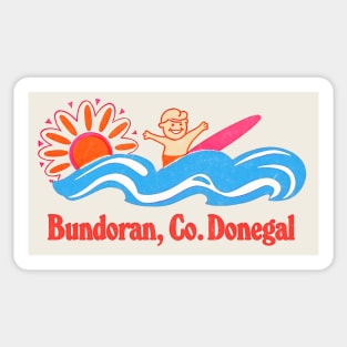 Bundoran, Co Dongeal - Irish Retro Surf Gift Design Sticker